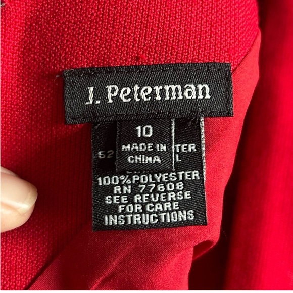J. Peterman red dress with V neck, short sleeves and beautiful belt size 10 - Picture 4 of 10